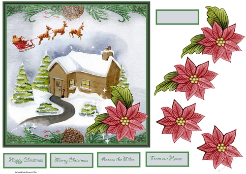 Christmas house and Santa