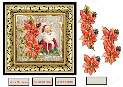 Vintage Santa 7x7 card with decoupage
