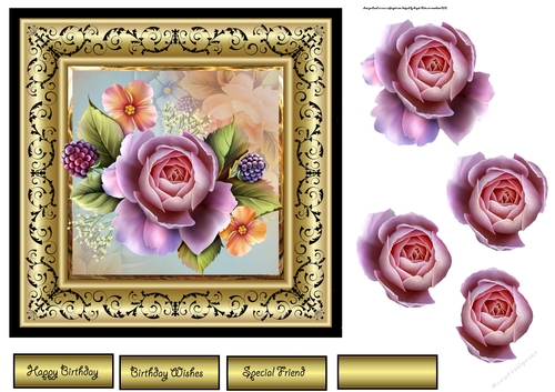 English rose 7x7 card