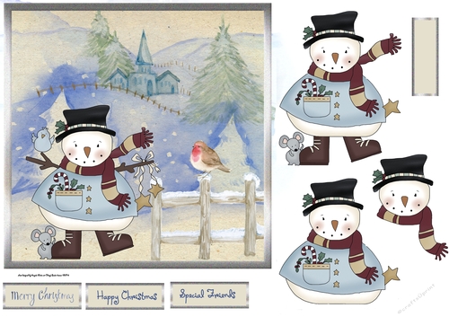 Snowman and friends