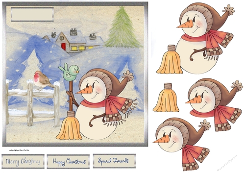 snowman cleaned up for Christmas