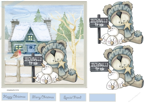Teddy selling snowballs