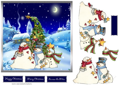 Snowmen hang the stars