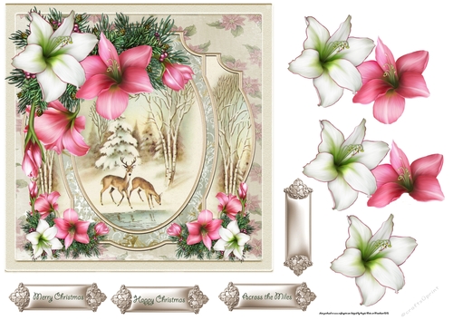 Festive flowers and reindeer