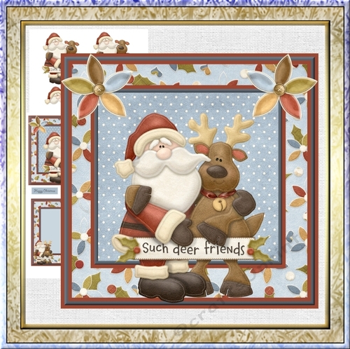 Santa and deer friends