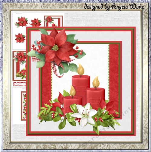 Christmas candles and poinsettia