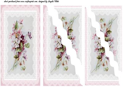 Pink Florals Lace Framed