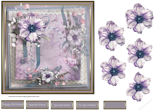 Purple silk flower