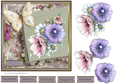 Spring flowers and butterfly 