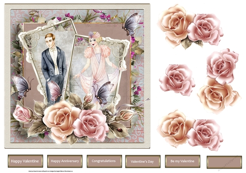 Art deco and roses of love