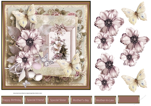 Butterfly, lace and flowers