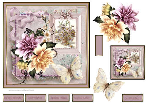 Dahlia 7x7 card