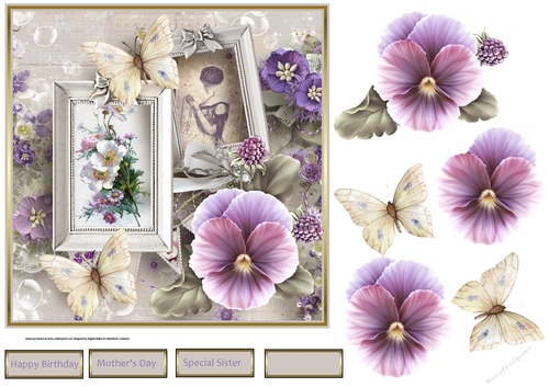 Pansy and butterfly
