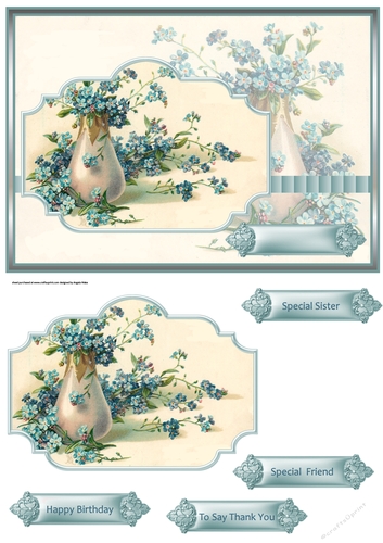 Blue flowers in vase