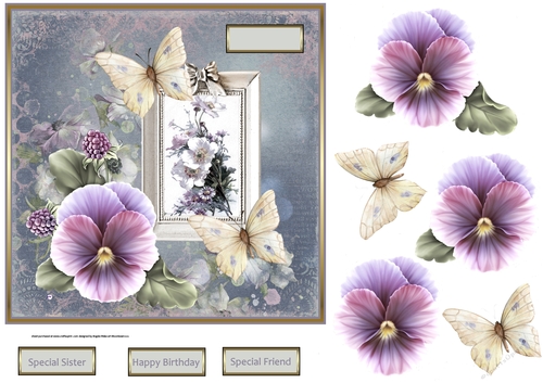 Pansy and butterfly