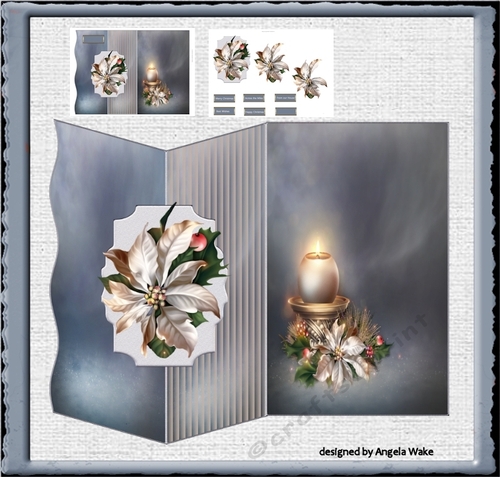 Poinsettia and candle 