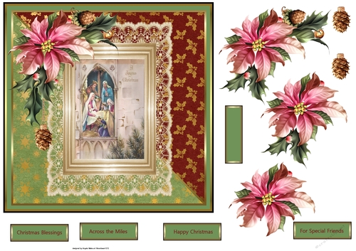 The nativity and poinsettia