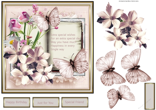 Flowers and butterfly