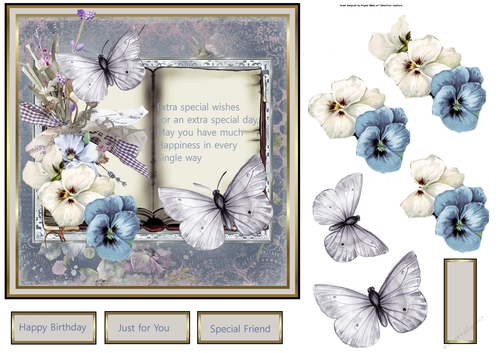 Blue and white pansy 