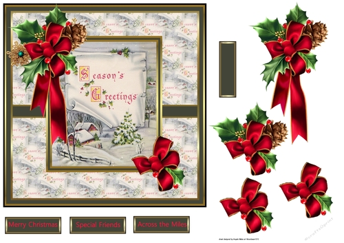 Christmas scene and holly