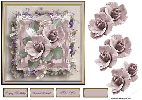 Lilac flower and pearls