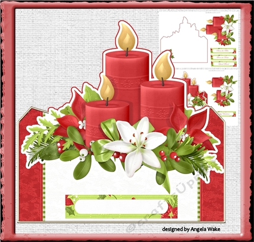 Christmas candles shaped card