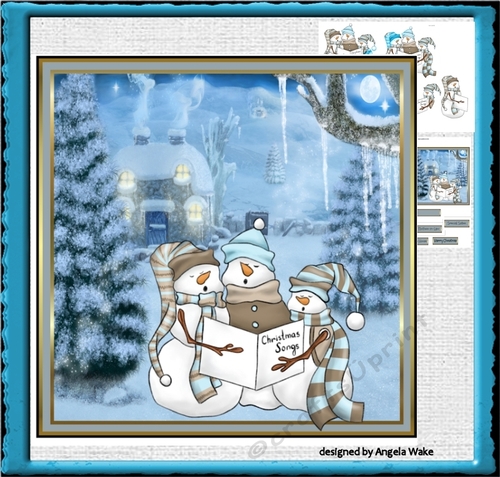 Snowman carol singers