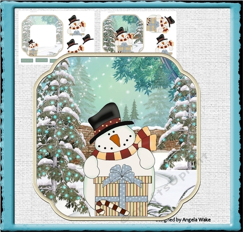 Snowman with a gift