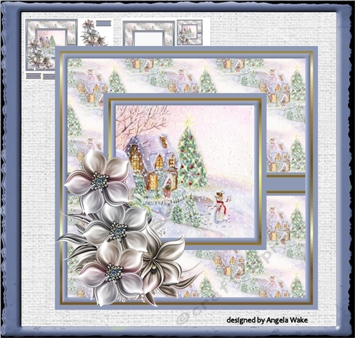 Christmas house with snowman