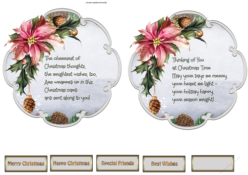 Poinsettia toppers with verse