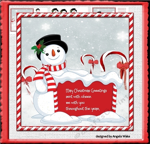 Snowman and candy cane