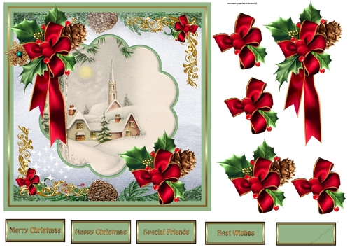 Vintage Christmas with holly