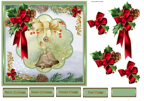 Christmas bells and holly