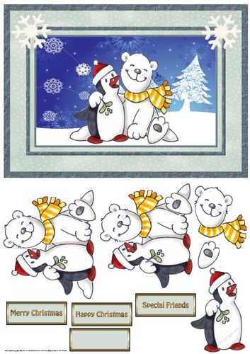 Polar bear and penguin friends