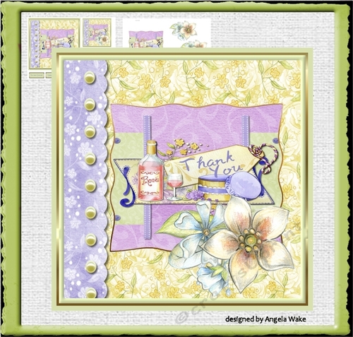 Wine and flowers 7x7 card