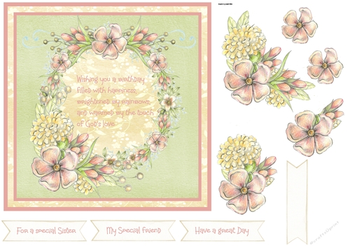 Pastel flowers with verse