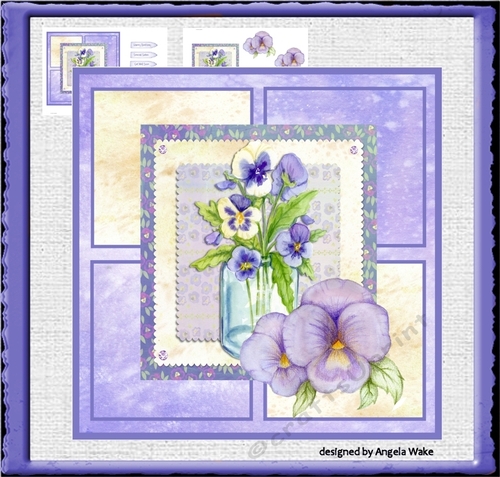 Vase of pansies