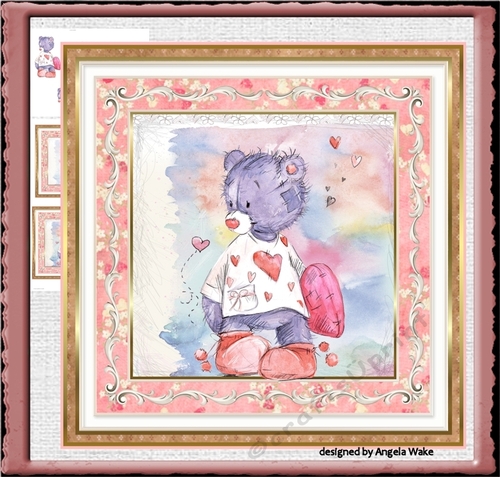 Love heart bear 7x7 card