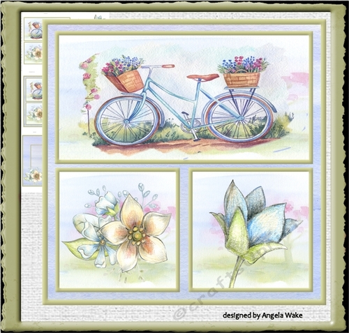 Bicycle and flowers 7x7