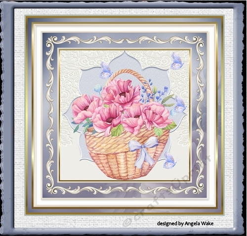 Basket of poppies 7x7