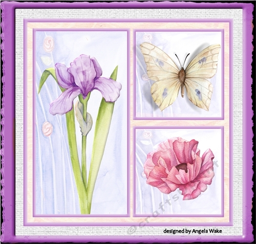Summer flowers and butterfly