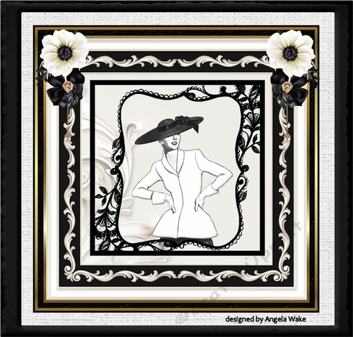 Lady and flower 7x7