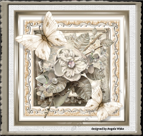 Diamond rose and butterfly