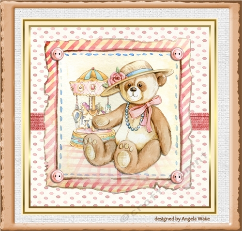 Vintage teddy bear girl