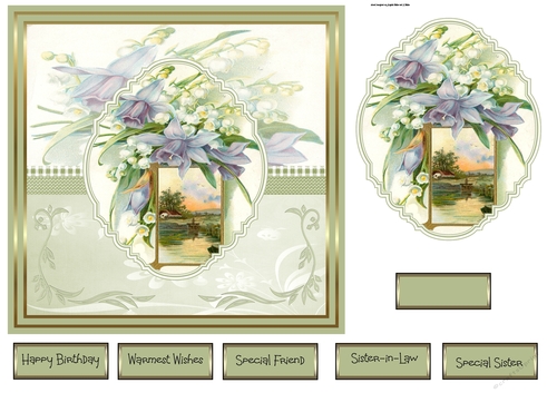 Flowers and river scene