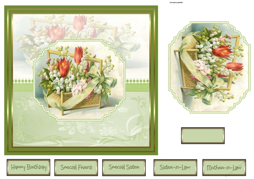 Basket of mixed flowers