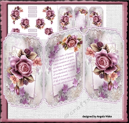 Lilac rose trifold card