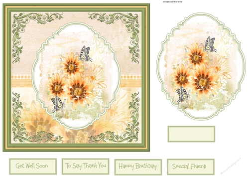 Sunflowers and butterfly