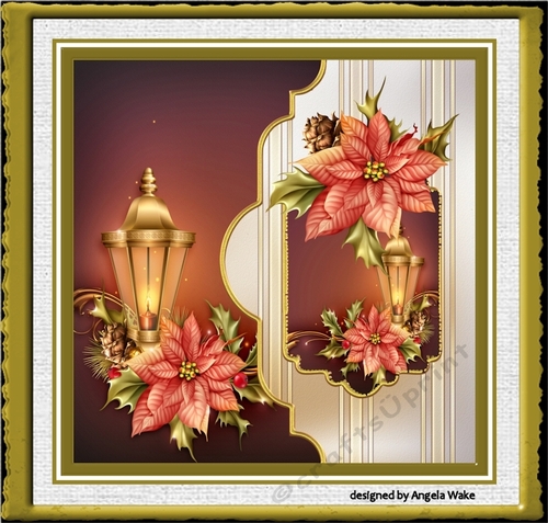 Lamp and poinsettia