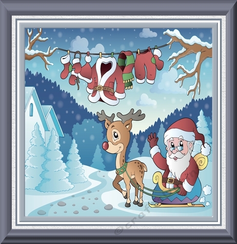 Santa and Rudolf reindeer